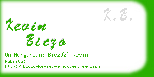 kevin biczo business card